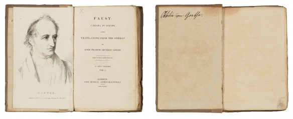 Ottilie von Goethe Privatbibliothek - Faust-Übersetzung ins Englische von Lord Francis Leveson Gowers (London 1825) Abb. 1